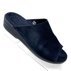 Mephisto Mule Women's Size 10 Wedge Black Nubuck Slip On Clog Open Toe